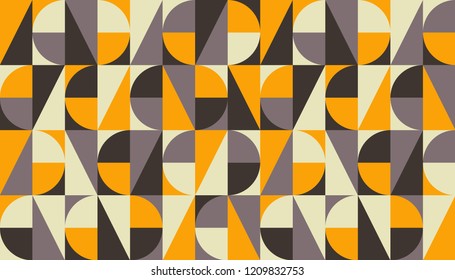 Abstract geometric mid century vector background. Retro space poster design.