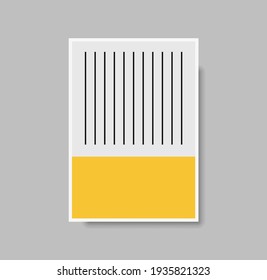 Resumen de la huella de arte geométrica a mediados del siglo. Afiche en blanco y negro con formas geométricas para el arte de la pared, galería interior. Pintura para la decoración de las paredes con colores neutros, mínima. Ilustración del vector