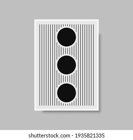 Abstract geometric mid century wall art print. Black and white poster with geometric shapes for wall art, interior gallery. Artwork for wall decor with neutral colors, minimal. Vector illustration