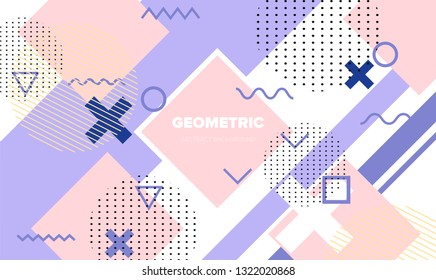 Abstract geometric minimal background, poster/ cover template with vivid lively pattern.