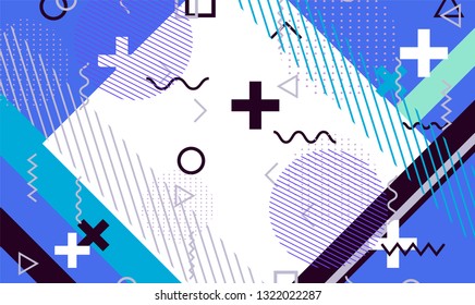 Abstract geometric minimal background, poster/ cover template with vivid lively pattern.