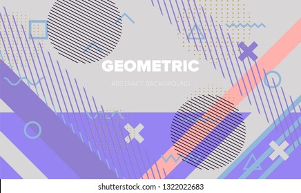 Abstract geometric minimal background, poster/ cover template with vivid lively pattern.
