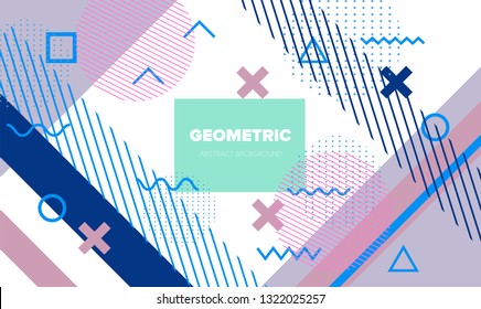 Abstract geometric minimal background, poster/ cover template with vivid lively pattern.