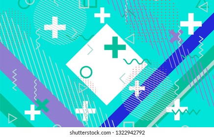Abstract geometric minimal background, poster/ cover template with vivid lively pattern.