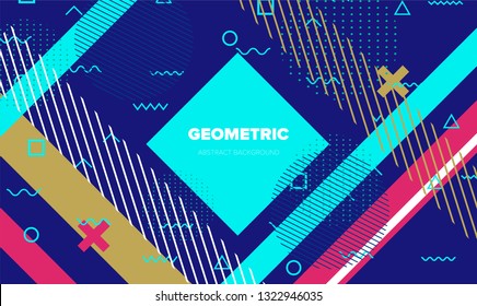 Abstract geometric minimal background, poster/ cover template with vivid lively pattern.
