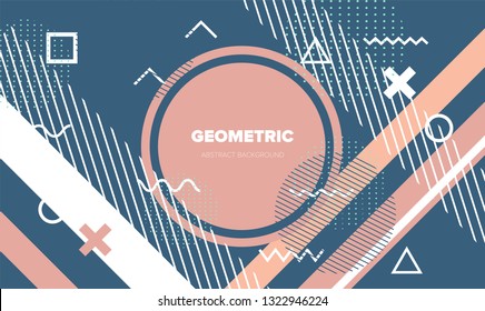 Abstract geometric minimal background, poster/ cover template with vivid lively pattern.