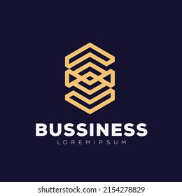 Resumen Símbolo del logotipo del vector de la letra mínima geométrica S. Elementos de plantilla de diseño de iconos de logotipo de la letra S. Símbolo de monograma del logotipo geométrico abstracto de lujo. Icono de vector universal de signo creativo de línea.