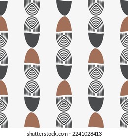 Abstract geometric minimal pattern. Vector modern boho geometric semicircle minimal style seamless pattern background. Use for fabric, textile, home interior decoration elements, upholstery, wrapping.