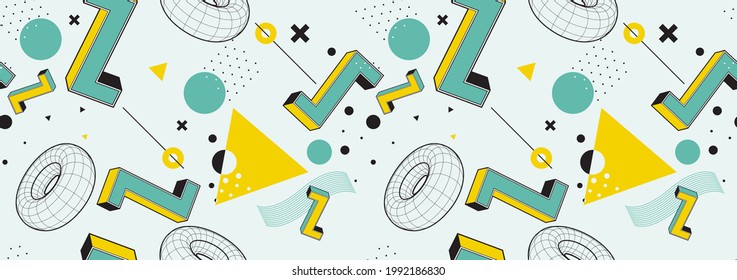 Abstract geometric minimal seamless pattern, hipster fashion background.