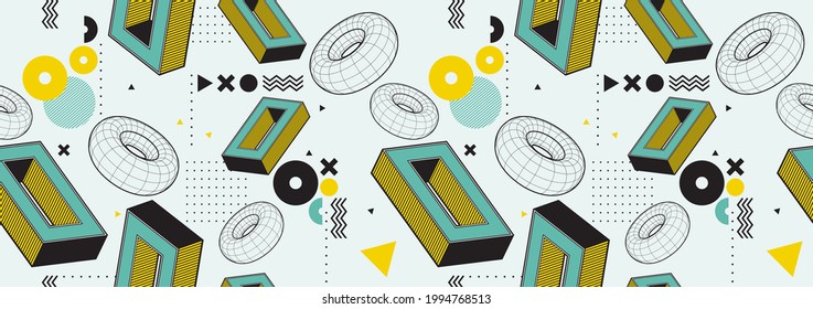Abstract geometric minimal seamless pattern, hipster fashion background.