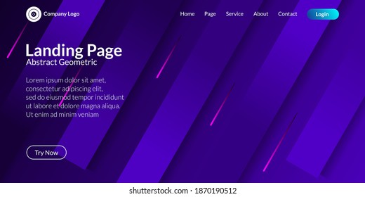 Abstract geometric minimal shape background in dark purple gradation. Perfectly used for landing pages, websites, banners, posters, events, etc. Vector illustration