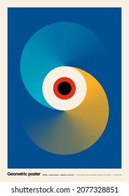 Abstract Geometric and Minimalist Composition for Wall Decoration, Postcard or Brochure Design, Inspired by the Bauhaus Movement. Vector EPS10.