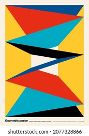 Abstract Geometric and Minimalist Composition for Wall Decoration, Postcard or Brochure Design, Inspired by the Bauhaus Movement. Vector EPS10.