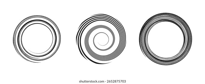 Abstrakte geometrische minimalistische konzentrische Linie Kunst wirbeln Illustration.