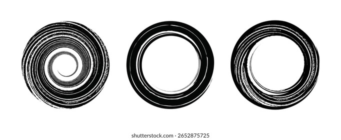 Abstractas ilustración de remolino de arte de línea concéntrica minimalista geométrica.