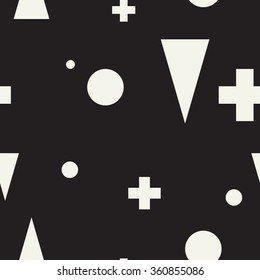 Abstract geometric minimalist seamless black and white pattern. Perfect illustration for web background or print wrapping decoration and fashion textile, fabric, and interior design.