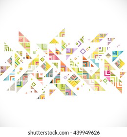 Abstract geometric with mix variety lines, dots and colorful pattern background, vector illustration