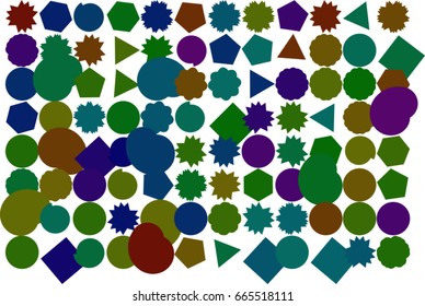 Abstract geometric mixed pattern, colorful & artistic for graphic design, catalog, textile or texture printing & background. Style of mosaic or tile. Vector illustration graphic.