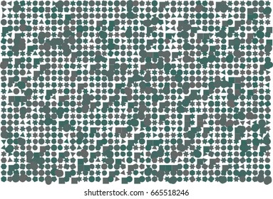 Abstract geometric mixed pattern, colorful & artistic for graphic design, catalog, textile or texture printing & background. Style of mosaic or tile. Vector illustration graphic.