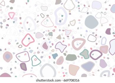 Abstract geometric mixed pattern, colorful & artistic for graphic design, catalog, textile or texture printing & background. No overlaping. Vector illustration graphic.