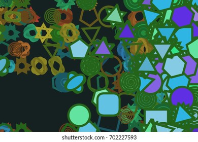 Abstract geometric mixed pattern, colorful & artistic for graphic design, catalog, textile or texture printing & background. Vector illustration graphic.
