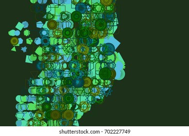 Abstract geometric mixed pattern, colorful & artistic for graphic design, catalog, textile or texture printing & background. Vector illustration graphic.