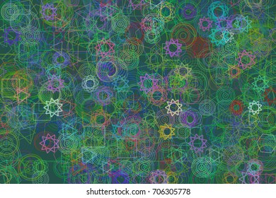 Abstract geometric mixed pattern, colorful & artistic for graphic design, catalog, textile or texture printing & background. Vector illustration graphic.