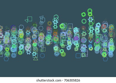 Abstract geometric mixed pattern, colorful & artistic for graphic design, catalog, textile or texture printing & background. Vector illustration graphic.