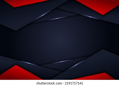 Resumen de plantilla de fondo rojo y azul geométrico moderno en 3D