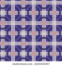 Abstract Geometric Modern Art Deco Stripes Circles Squares Vector Complex Pattern Minimal Concept Trendy Fashion Colors for Allover Fabric Print or Wrapping Paper Electric Purple Tones