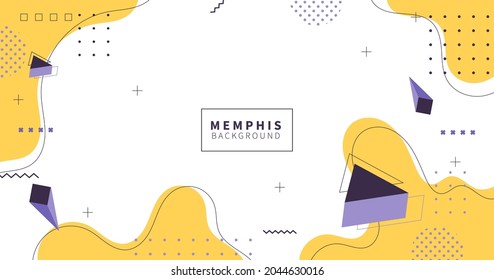 Abstract Geometric Modern Background Memphis Style, yellow color, vector eps 10