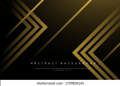 Abstract Geometric modern with Black and  line gold color background for template, poster, flyer design. Vector illustration