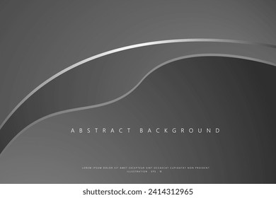Abstract Geometric modern with Black and line silver color wave background for template, poster, flyer design. Vector illustration