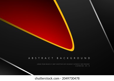 Abstract Geometric modern with Black and red color wave background for template, poster, flyer design. Vector illustration