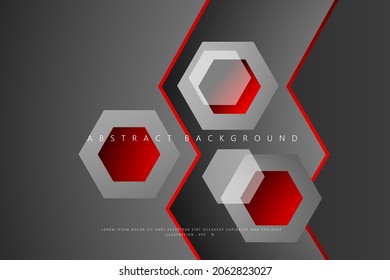 Abstract Geometric modern with Black and red hexagon style color background for template, poster, flyer design. Vector illustration