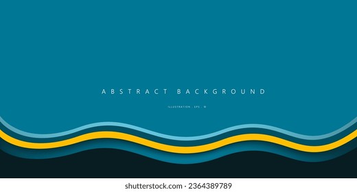 Abstract Geometric modern with Blue and line yellow wave color background for template, poster, flyer design. Vector illustration