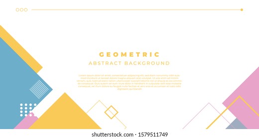 Abstract Geometric Modern Blue Pink Orange Background Banner Vector