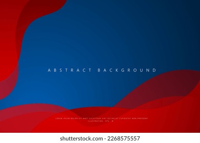 Abstract Geometric modern with Blue and red wave color background for template, poster, flyer design. Vector illustration