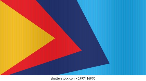 Resumen de fondo gráfico geométrico moderno con líneas verticales. Diseño creativo de color rojo, amarillo, azul oscuro y azul cielo. Ilustración del vector