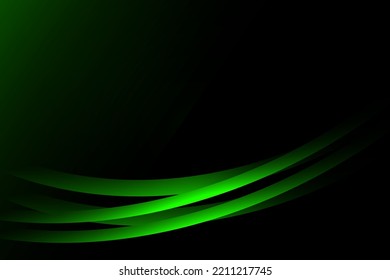 Abstract geometric modern green stylish flow wave dark background