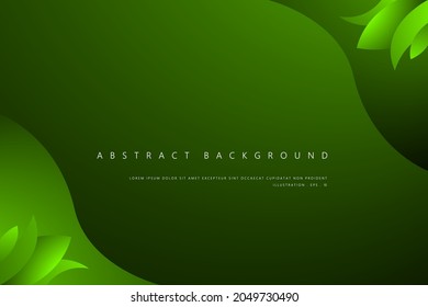 Abstract Geometric modern with Leaf wave Green color background for template, poster, flyer design. Vector illustration