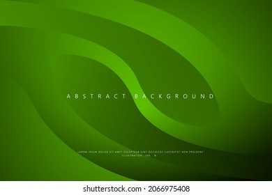 Resumen Geométrico moderno con fondo de color verde de la onda hoja para el diseño de plantilla, afiche, volante. Ilustración del vector