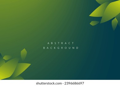 Abstract Geometric modern with Leaf wave Green color background for template, poster, flyer design. Vector illustration