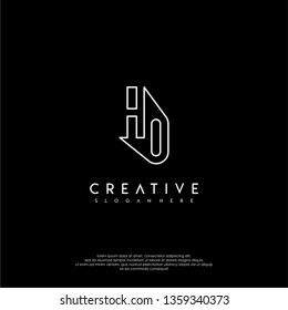 abstract geometric modern lines HD logo letter design concept