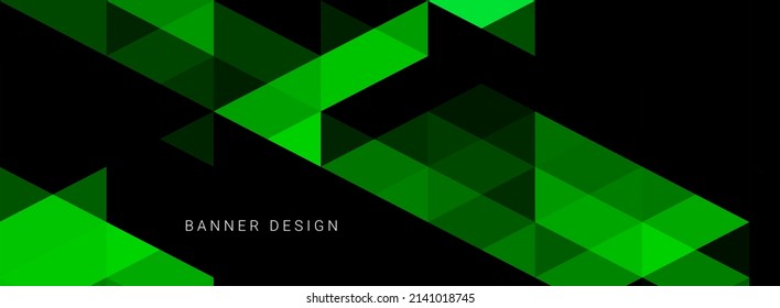 Abstract geometric modern pattern green colorful banner background vector