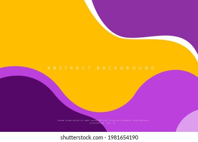 Abstract Geometric modern with purple and yellow wave. line white color background for template, poster, flyer design. Vector illustration