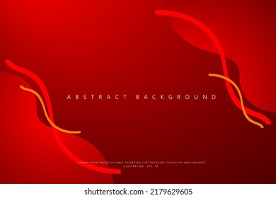 Resumen Geométrico moderno con fondo de color de onda roja para plantilla, afiche, diseño de volante. Ilustración del vector