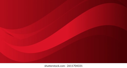 Abstract Geometric modern with Red wave color . Used to decorate advertisements, publications, Eps10 vector