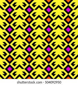 Abstract geometric modern seamless pattern. 80s, 90s pop art retro style design. Repeating geometric shapes and lines background. Texture for wallpaper, web page, textile, paper, decoration,fabric