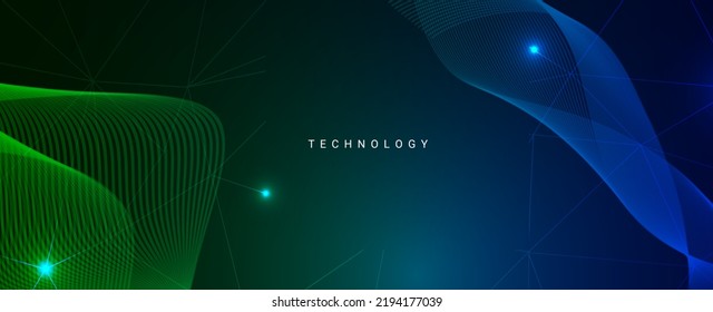 Abstract geometric modern technology concept dark design banner background